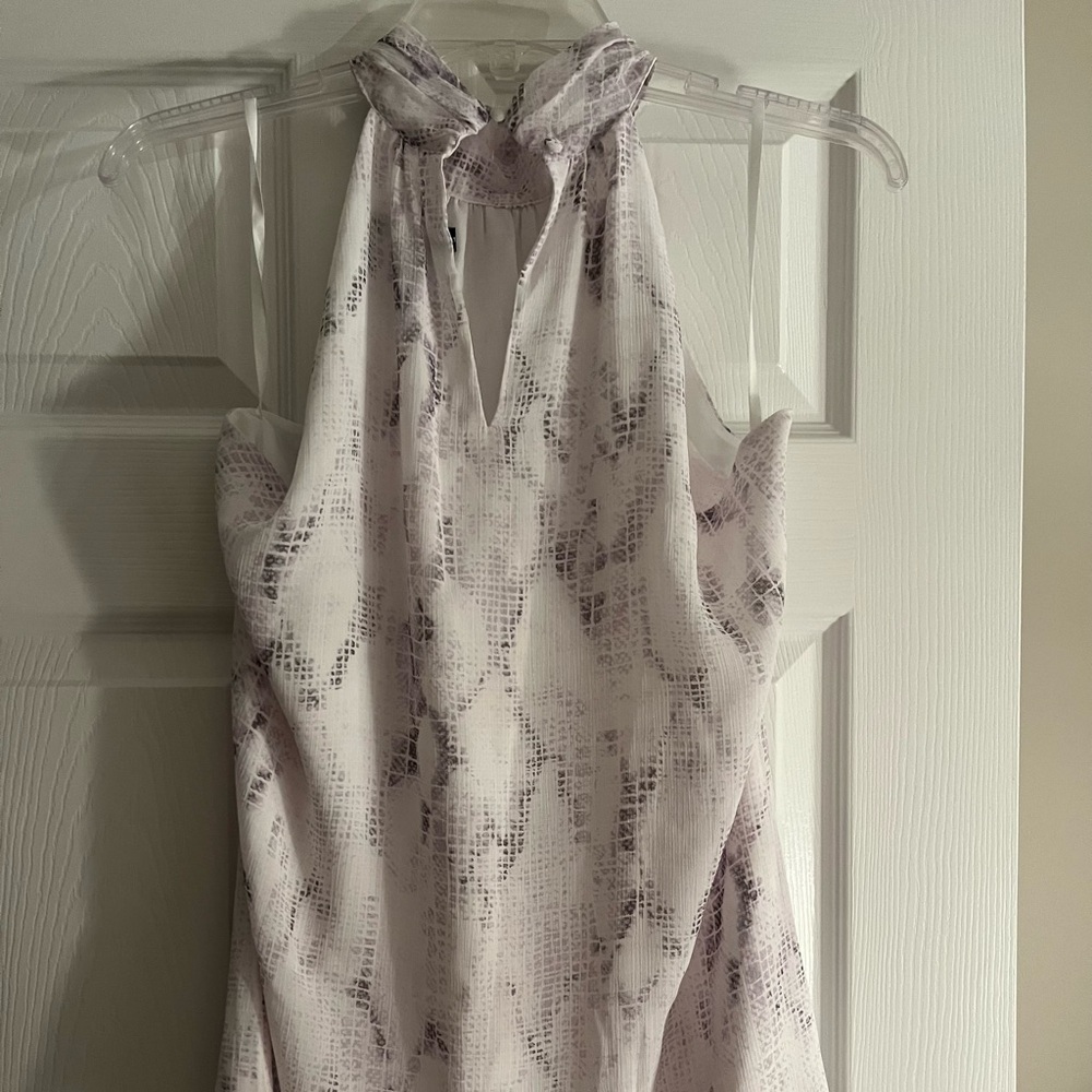 Ann Taylor NWT sleeveless halter with ruffled high neck